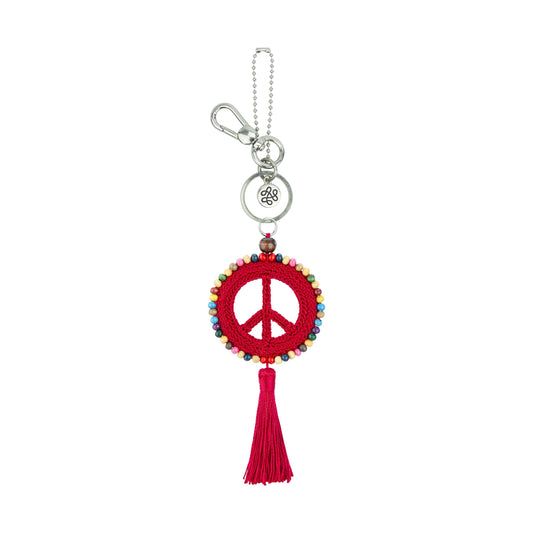 The Sak Yarnicharmz Dangle - Hand Crochet - Rocket Red Peace
