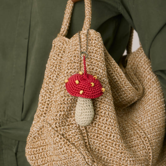 The Sak Yarnicharmz Dangle - Hand Crochet - Mushroom
