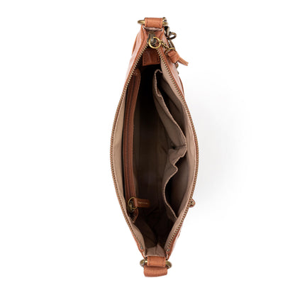 The Sak Lucia Crossbody - Leather - Tobacco Floral Embossed