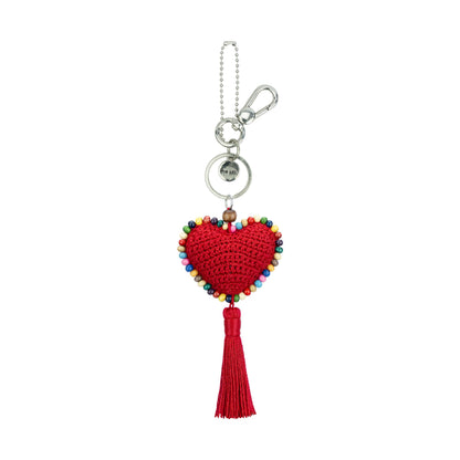 The Sak Yarnicharmz Dangle - Hand Crochet - Rocket Red Heart