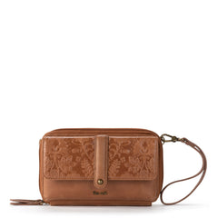Leather - Tobacco Floral Embossed