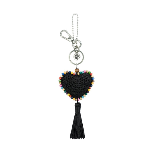 The Sak Yarnicharmz Dangle - Hand Crochet - Black Heart