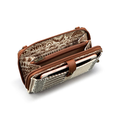Sakroots Smartphone Wallet - Straw - Tobacco Batik World Woven