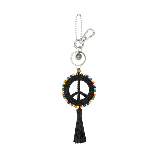 The Sak Yarnicharmz Dangle - Hand Crochet - Black Peace