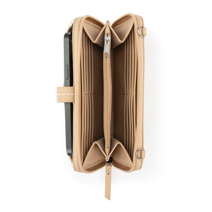 The Sak Iris Smartphone Wallet - Hand Crochet - Natural Medallion