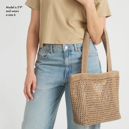 The Sak Casual Classics Tote - Hand Crochet - Bamboo With Gold