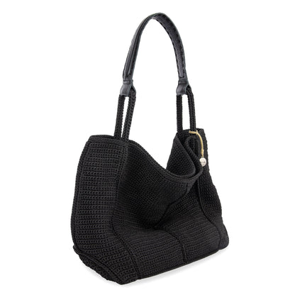 The Sak Los Feliz Large Tote - Hand Crochet - Black