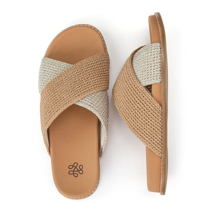 The Sak Penelope Sandal - Hand Crochet - Natural and Bamboo Block