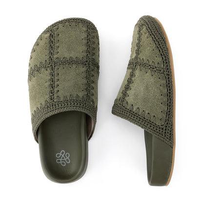 The Sak Bolinas Clog - Leather - Moss Suede Patch