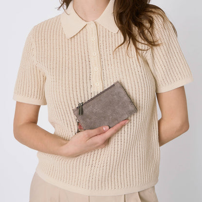 The Sak Encino Essential Wallet - Leather - Mushroom Suede
