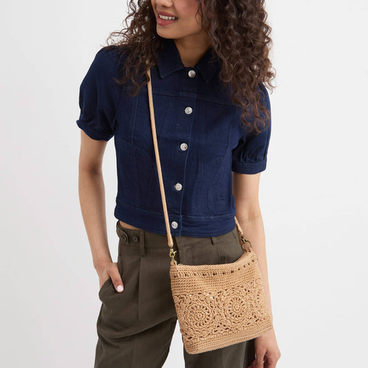 The Sak Lumi Crossbody - Hand Crochet - Bamboo Medallion