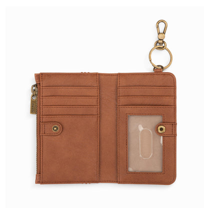 The Sak Encino Essential Wallet - Leather - Tobacco Floral Embossed
