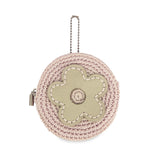 The Sak Circle Coin Pouch - Hand Crochet - Pink Sand Flower