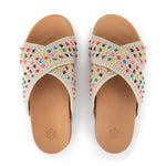 The Sak Penelope Sandal - Hand Crochet - Ecru Multi Beads