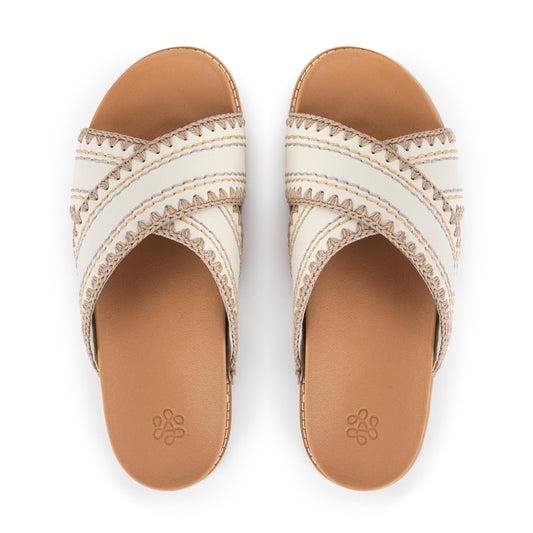 The Sak Penelope Sandal - Leather - Stone Neutral Seminyak