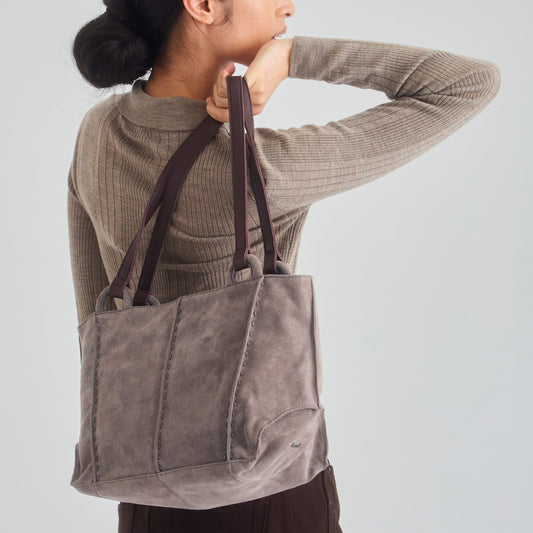 The Sak Los Feliz Satchel - Leather - Mushroom Suede