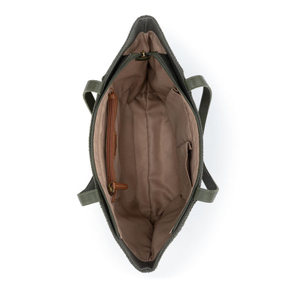 The Sak Metro Tote - Leather - Moss Suede Patch