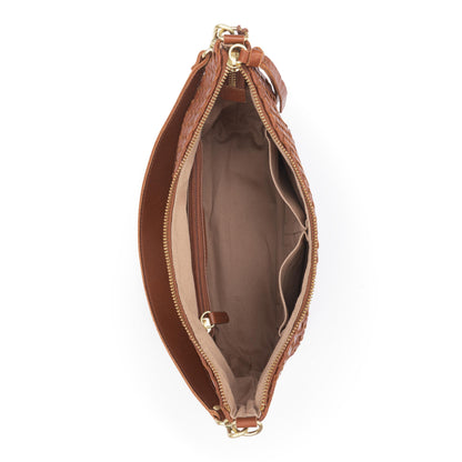 The Sak Juniper Small Hobo - Leather - Woven Cognac
