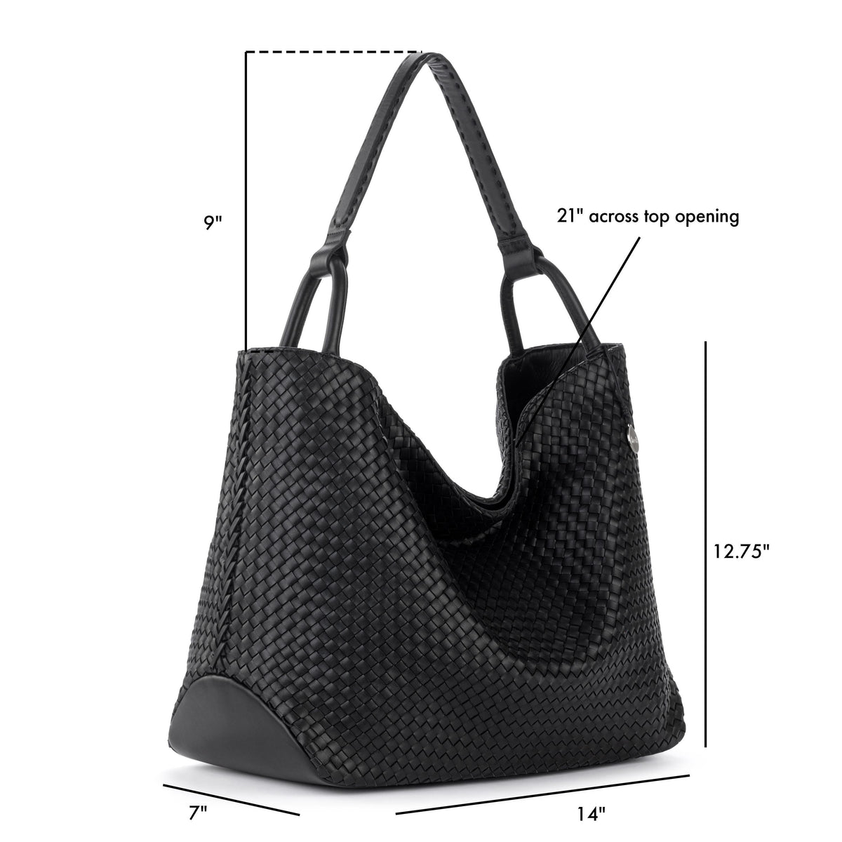 The Sak Los Feliz Large Tote - Leather - Woven Black