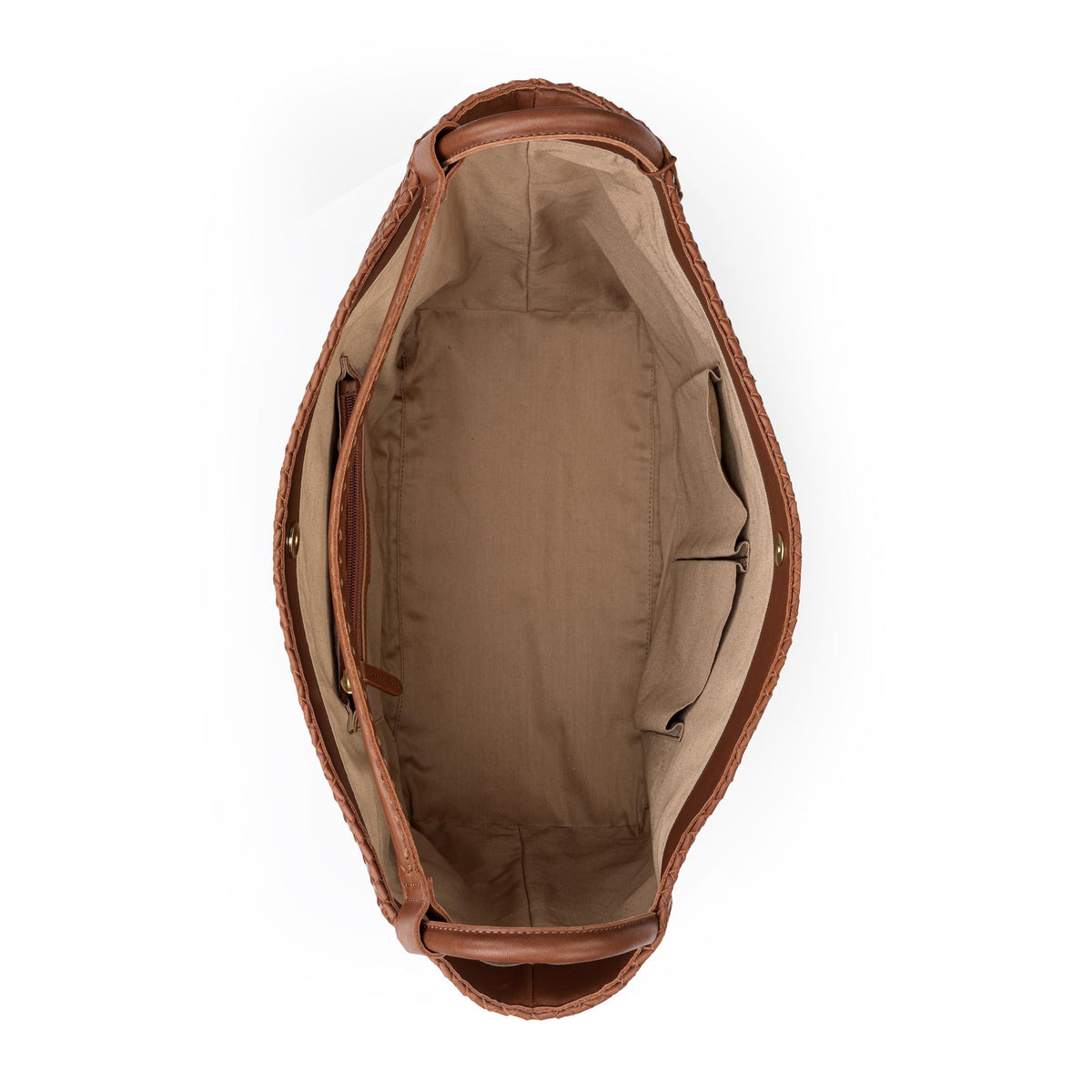 The Sak Los Feliz Large Tote - Leather - Woven Cognac