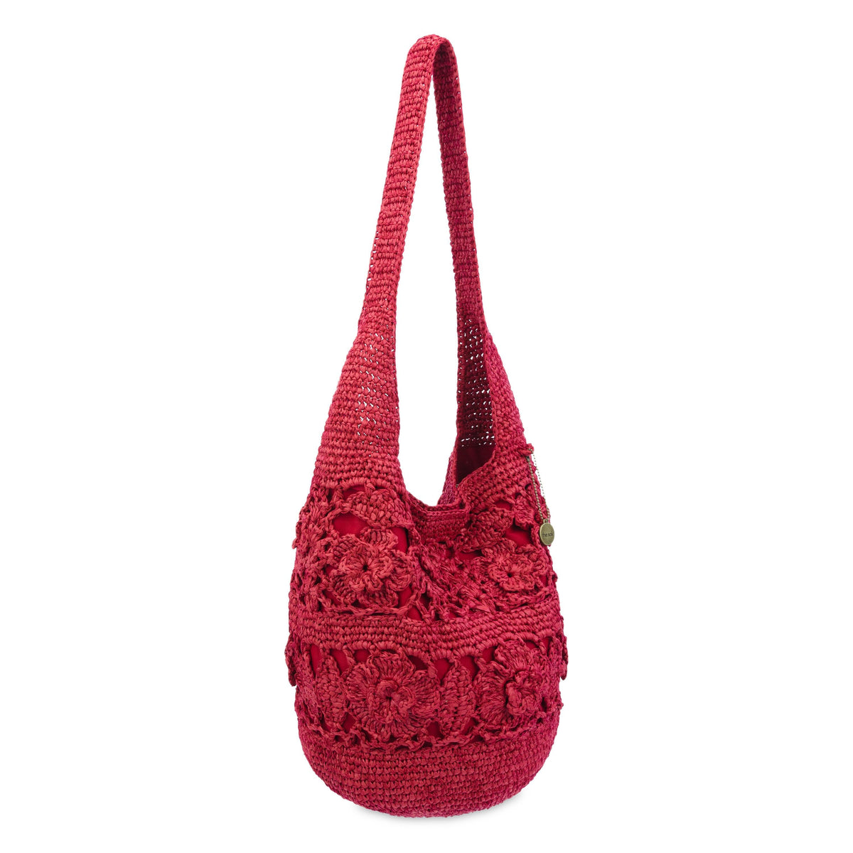 The Sak 120 Hobo - Hand Crochet - Scarlet Tonal Flower