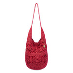 The Sak 120 Hobo - Hand Crochet - Scarlet Tonal Flower