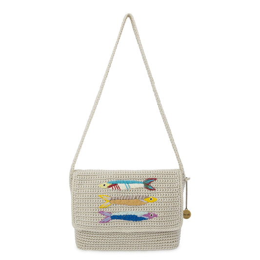 The Sak Marlow Flap Shoulder Bag - Hand Crochet - Sardines