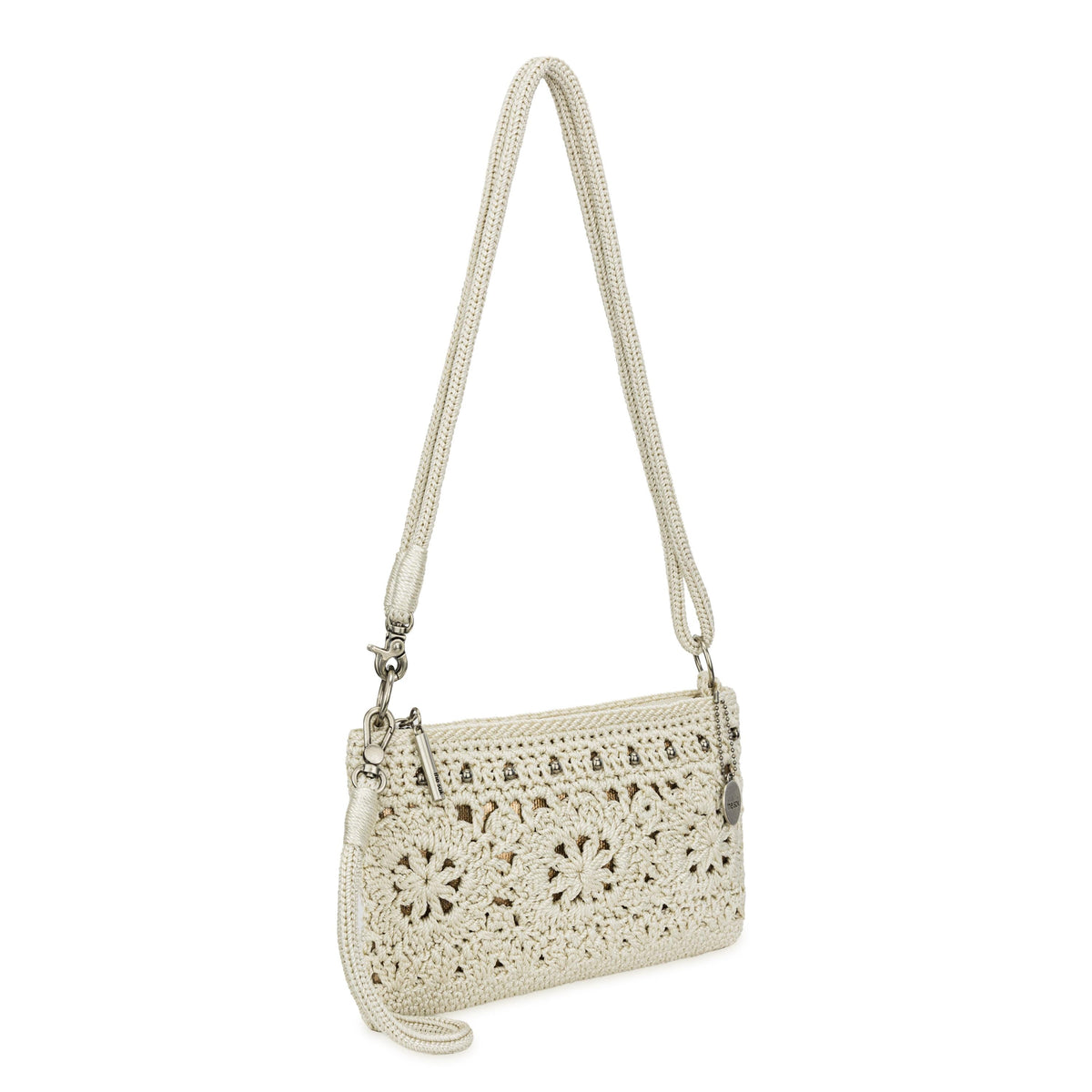 The Sak Vita Convertible Wristlet - Hand Crochet - Natural Medallion