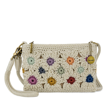 The Sak Vita Convertible Wristlet - Hand Crochet - Natural Multi Flowers