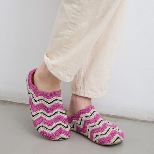 The Sak Bolinas Ripple Clog - Hand Crochet - Fuchsia Ripple