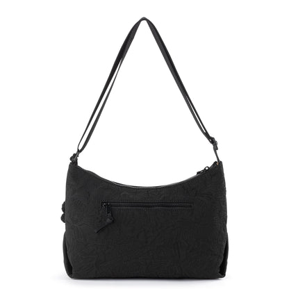 Sakroots Banyan Hobo - EcoTwill - Black Flower Blossom Quilted