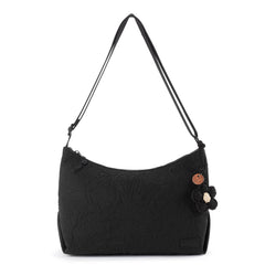 EcoTwill - Black Flower Blossom Quilted
