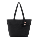 Sakroots Banyan Shoulder Tote - EcoTwill - Black Flower Blossom Quilted