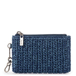 The Sak Encino Essential Wallet - Hand Crochet - Denim Tonal Straw