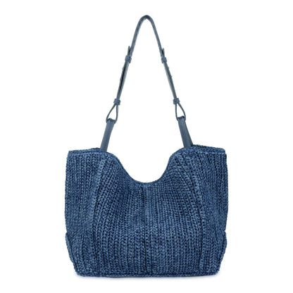 The Sak Los Feliz Medium Tote - Hand Crochet - Denim Tonal Straw