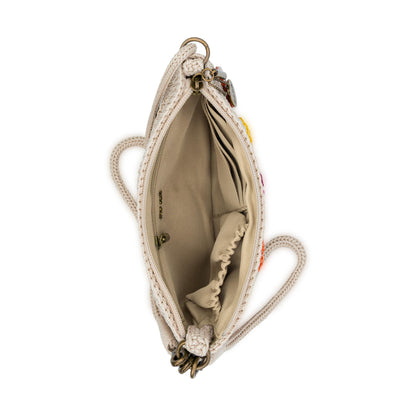 The Sak Vita Convertible Wristlet - Hand Crochet - Flower Ecru