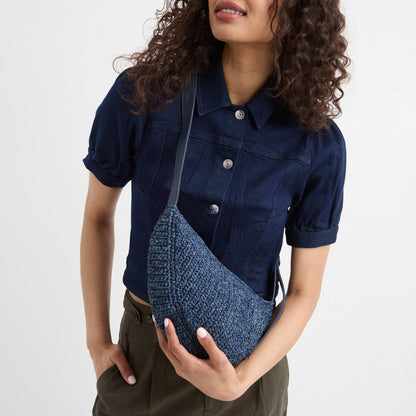 The Sak Tess Sling - Hand Crochet - Denim Tonal Straw