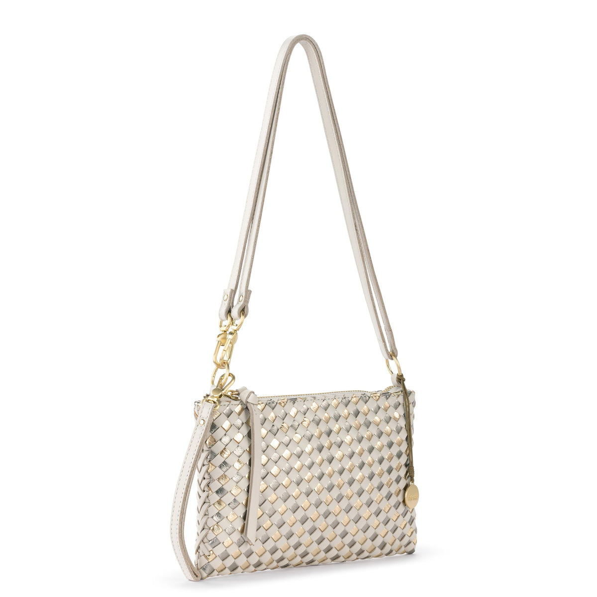 The Sak Vita Convertible Wristlet - Leather - Stone Metallic Woven