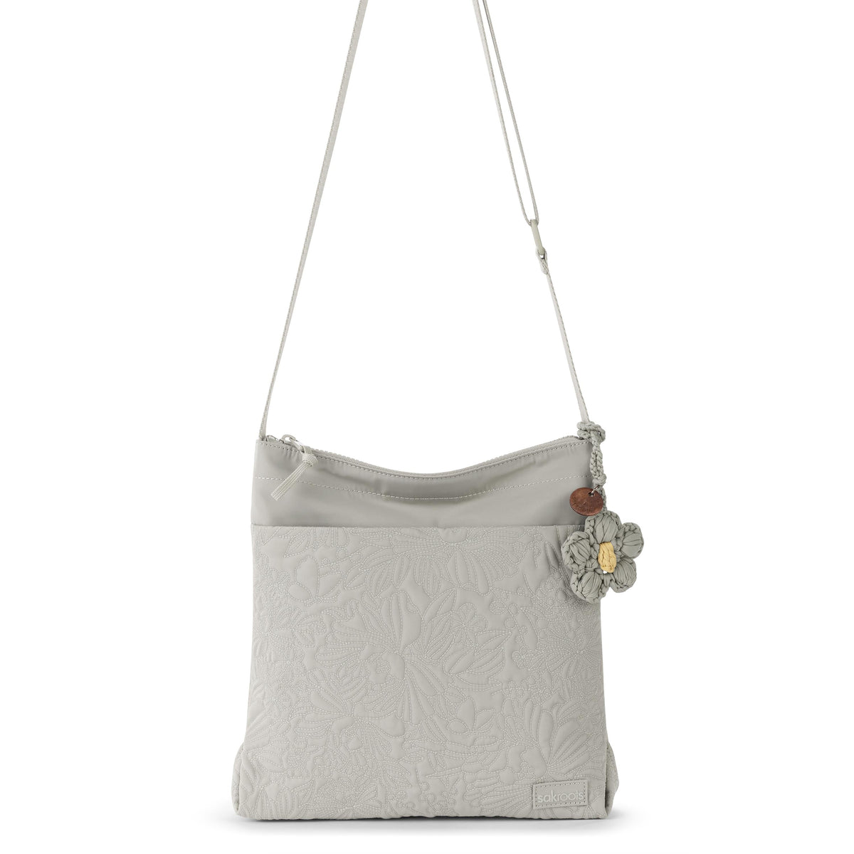 Sakroots Banyan Basic Crossbody - EcoTwill - Pebble Flower Blossom Quilted