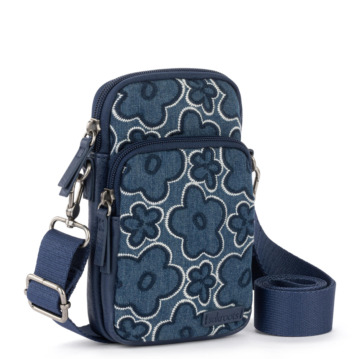Sakroots Koa Smartphone Crossbody - Denim - Denim Retro Flower