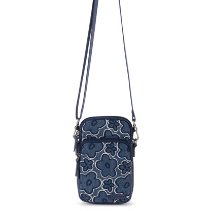 Sakroots Koa Smartphone Crossbody - Denim - Denim Retro Flower