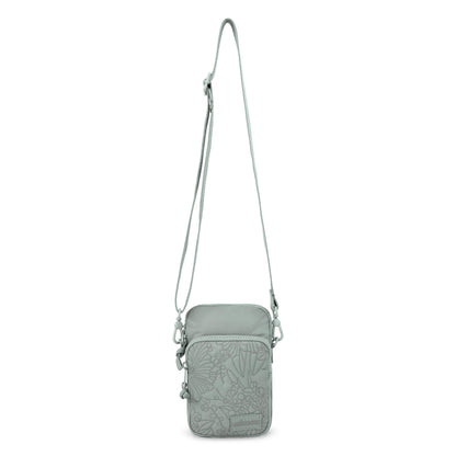 Sakroots Koa Smartphone Crossbody - EcoTwill - Sage Flower Blossom Quilted