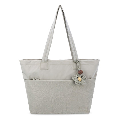 Sakroots Banyan Shoulder Tote - EcoTwill - Pebble Flower Blossom Quilted