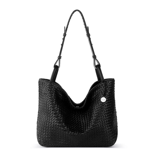 The Sak Los Feliz Medium Tote - Leather - Black Woven