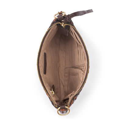 The Sak Vita Convertible Wristlet - Leather - Mahogany Cognac Woven