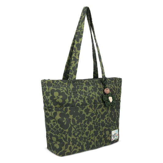 Sakroots Banyan Shoulder Tote - EcoTwill - Olive Shadow Floral