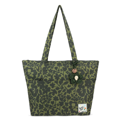 Sakroots Banyan Shoulder Tote - EcoTwill - Olive Shadow Floral