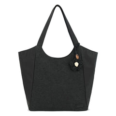 EcoTwill - Black Flower Blossom Quilted