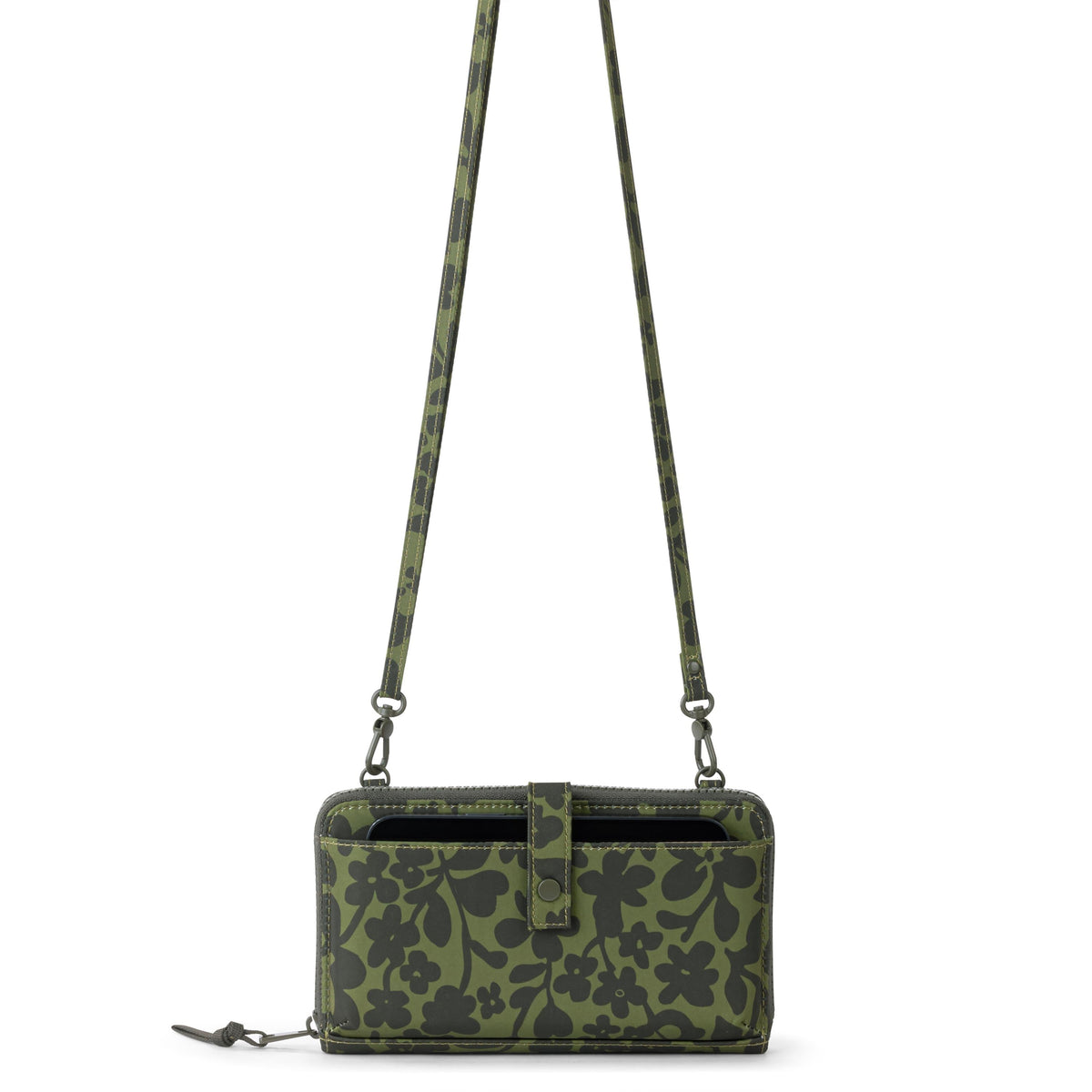 Sakroots Smartphone Wallet - EcoTwill - Olive Shadow Floral
