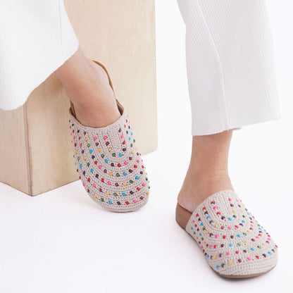 The Sak Bolinas Clog - Hand Crochet - Ecru Multi Beads